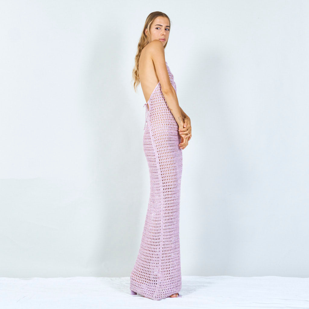 Bohemian mesh knit maxi dress