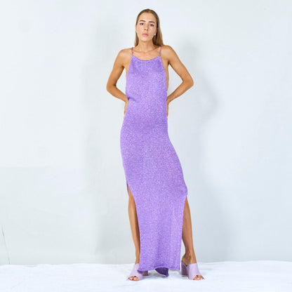 Elegant halter-back knit dress