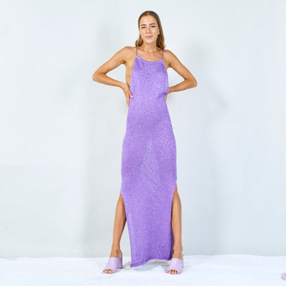 Elegant halter-back knit dress