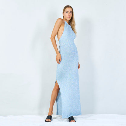 Elegant halter-back knit dress